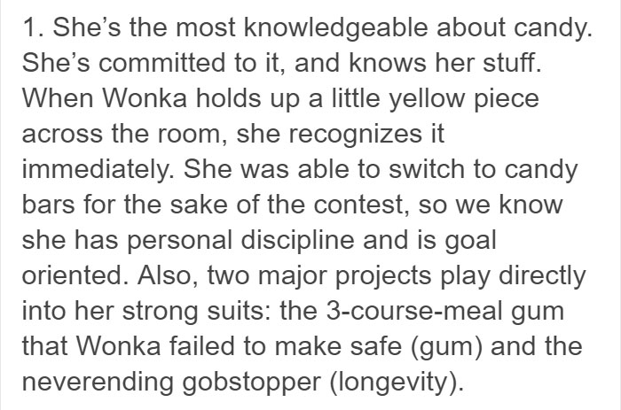 Tumblr User Explains Why Violet Should Have Won In "Willy Wonka & The Chocolate Factory"