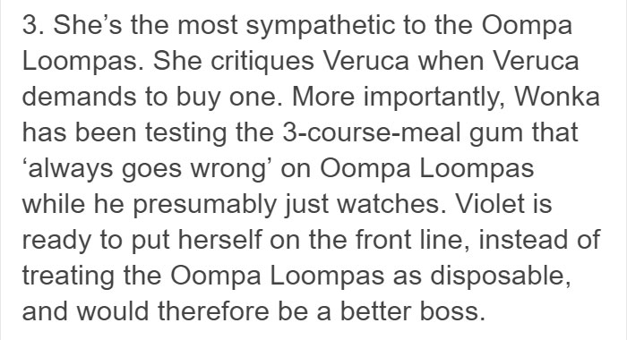 Tumblr User Explains Why Violet Should Have Won In "Willy Wonka & The Chocolate Factory" Tumblr User Explains Why Violet Should Have Won In "Willy Wonka & The Chocolate Factory"