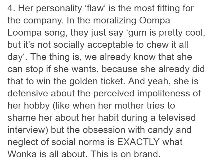 Tumblr User Explains Why Violet Should Have Won In "Willy Wonka & The Chocolate Factory"