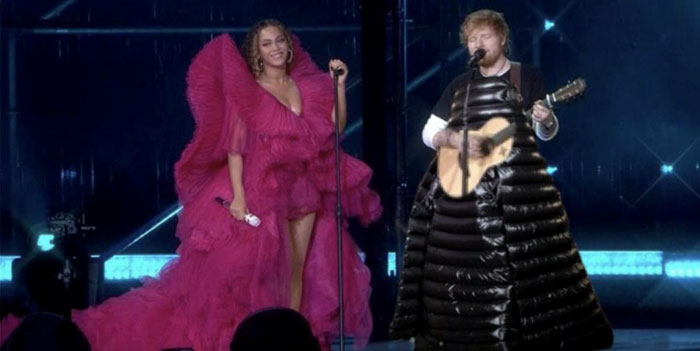 Woman Calls Out The Way Ed Sheeran Dressed Next To Beyonce, Gets Destroyed On Twitter Woman Calls Out The Way Ed Sheeran Dressed Next To Beyonce, Gets Destroyed On Twitter