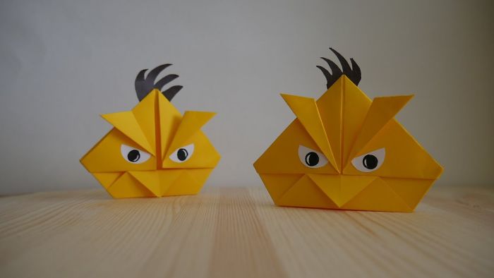 Origami. How To Make A Bird From The Game Angry Birds (Video Lesson)
