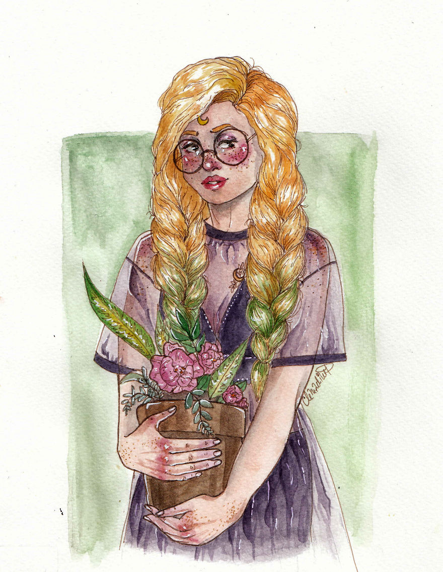 Here Is A Collection Of Plant Loving Witches That I Illustrated