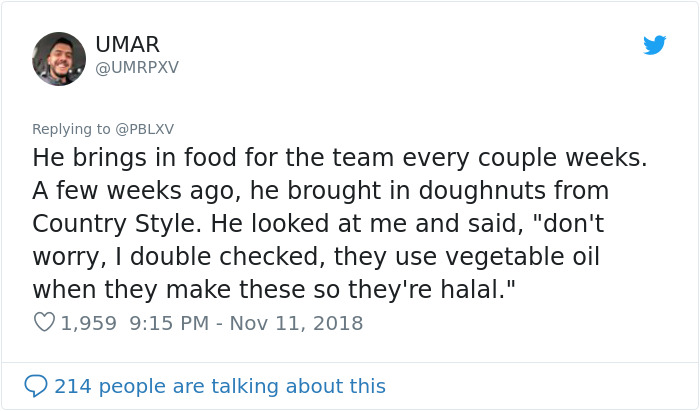 Muslim Man Posts On Twitter How His Jewish Co-Worker Treats Him Every Day