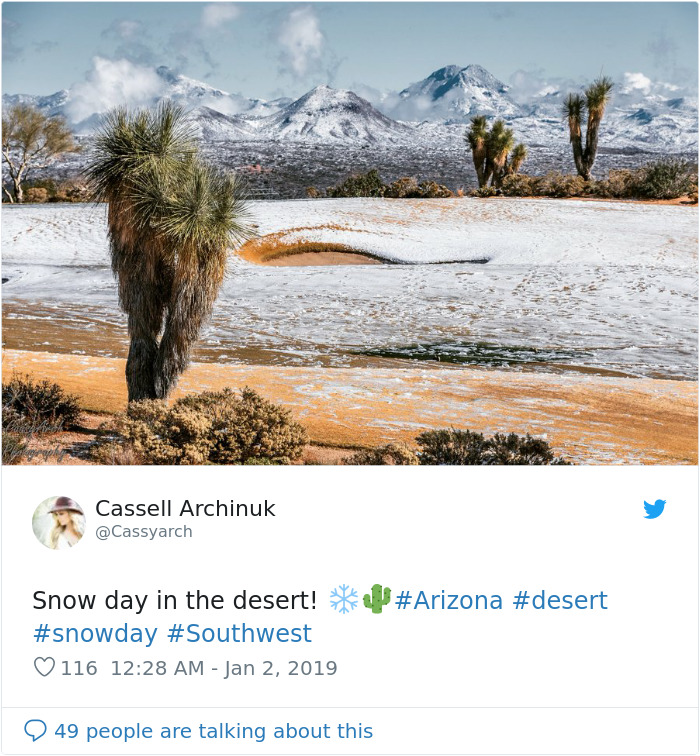 Snow Falls In Arizona Desert And The Pictures Are Chilling