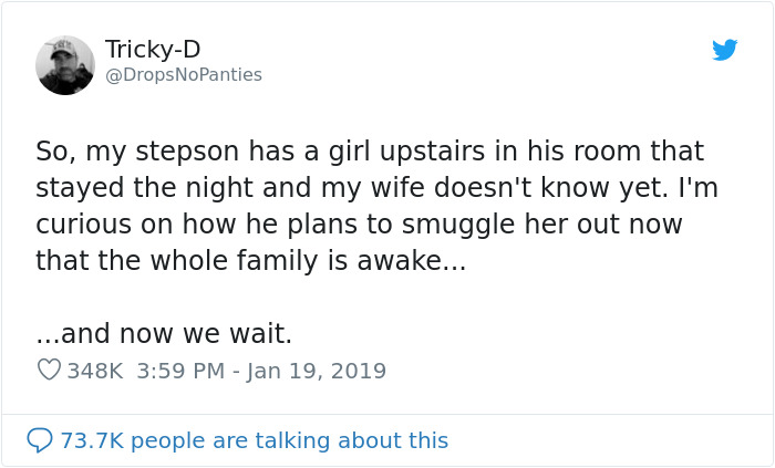 Man Discovers His Stepson Snuck A Girl Overnight, Can't Wait To See Him Trying To Smuggle Her Out In The Morning Man Discovers His Stepson Snuck A Girl Overnight, Can't Wait To See Him Trying To Smuggle Her Out In The Morning