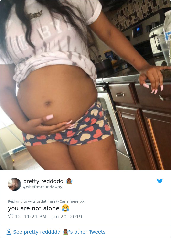 After This Woman Shared A Picture Of Her 'Food Baby', People Joined To Support Her