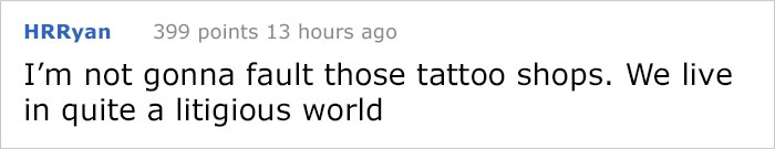 Comment about tattoo shops refusing to tattoo an autistic man.