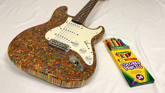 Guy Spends $500 To Build An Epic Custom Guitar Out Of 1200 Pencils, Shows How He Did It Guy Spends $500 To Build An Epic Custom Guitar Out Of 1200 Pencils, Shows How He Did It