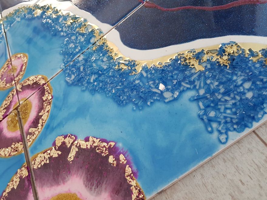 I Created A “Galaxy Shower” By Painting My Plain Bathroom Tiles I Created A “Galaxy Shower” By Painting My Plain Bathroom Tiles