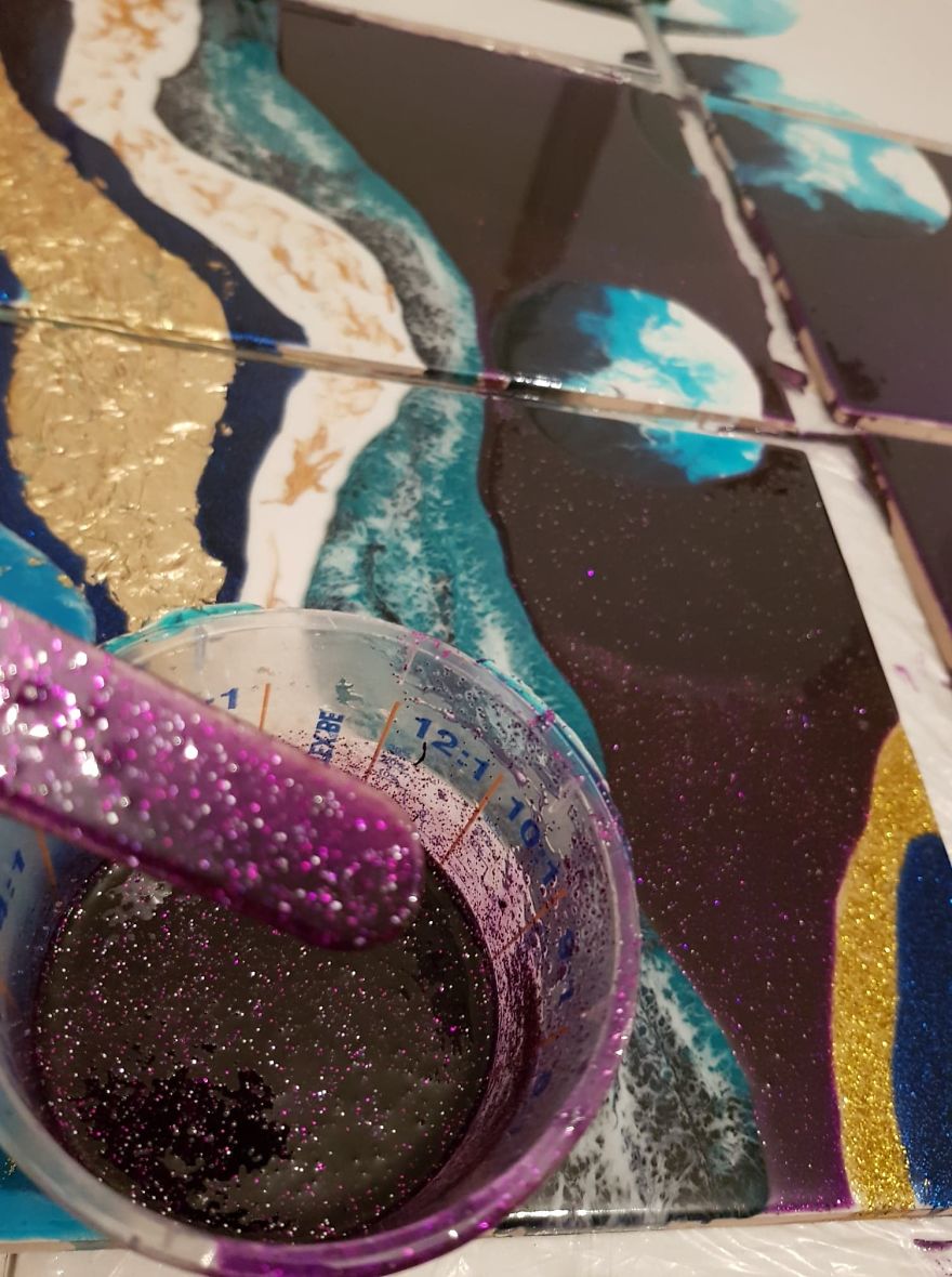 I Created A “Galaxy Shower” By Painting My Plain Bathroom Tiles I Created A “Galaxy Shower” By Painting My Plain Bathroom Tiles