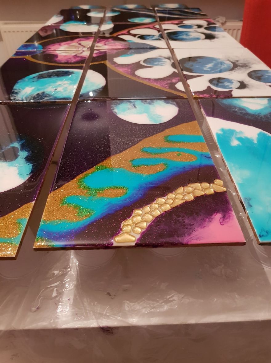 I Created A “Galaxy Shower” By Painting My Plain Bathroom Tiles I Created A “Galaxy Shower” By Painting My Plain Bathroom Tiles