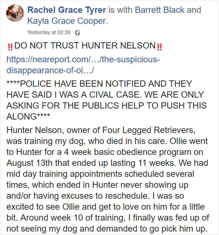 A Dog Trainer Who Allegedly Killed Or Sold A Dog In His Care Asked Not To Post His Texts On Social Media - Here They Are