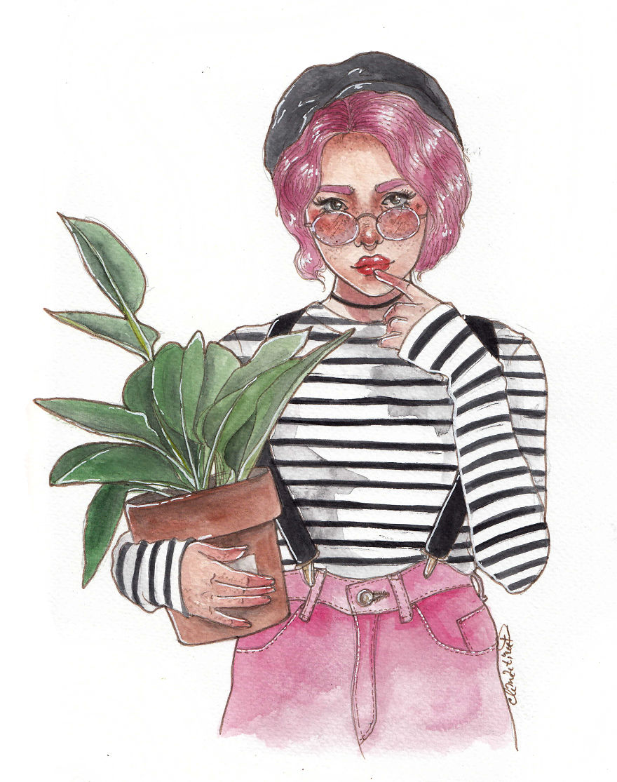 Here Is A Collection Of Plant Loving Witches That I Illustrated