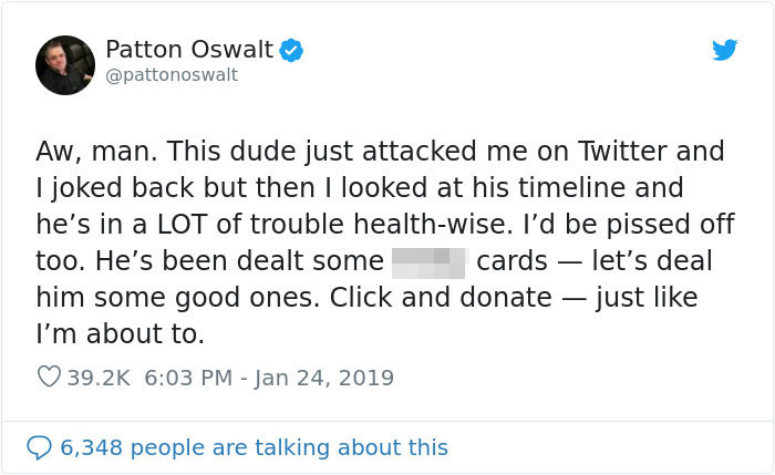 Patton Oswalt Gets Attacked By Troll On Twitter, Turns His Life Upside Down After Seeing His Timeline
