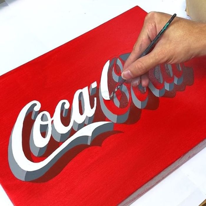 Artist Perfectly Reproduces Freehand Logos