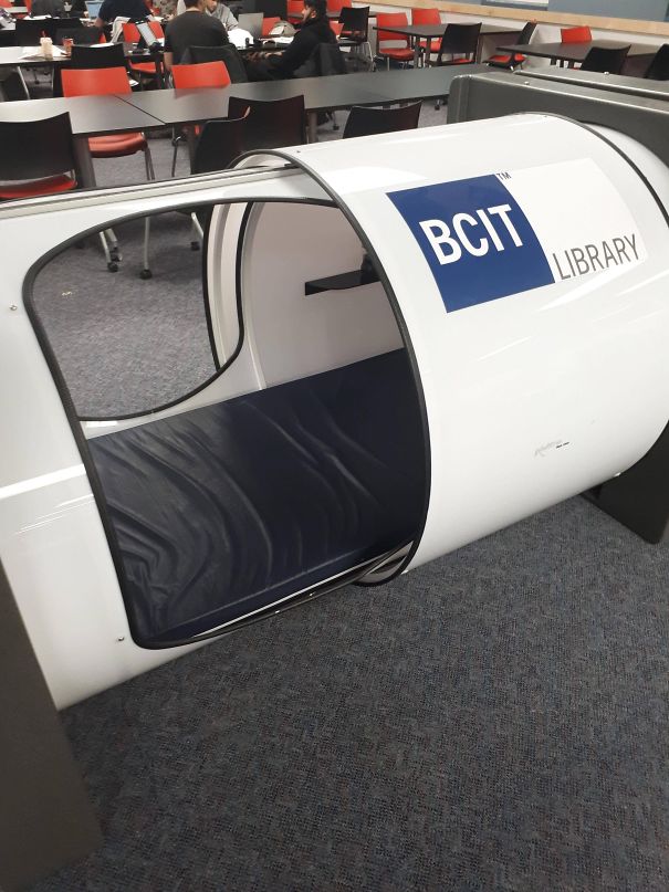 The Tech School Library I Went To Has Sleeping Pods