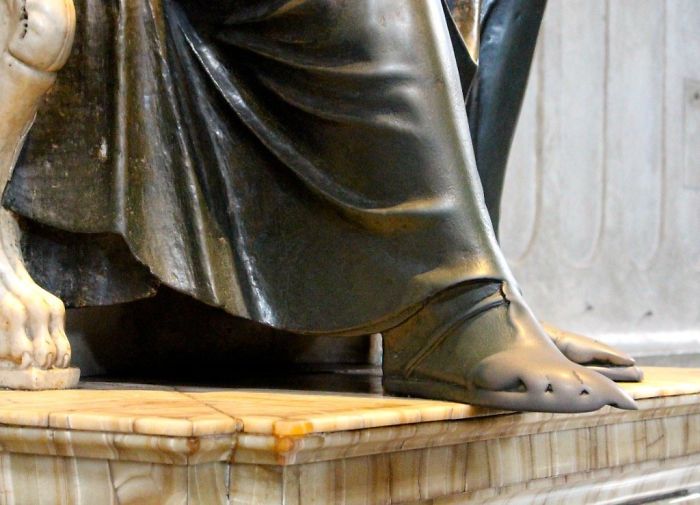 St Peter's Foot At The Vatican After Centuries Of Being Touched By Pilgrims