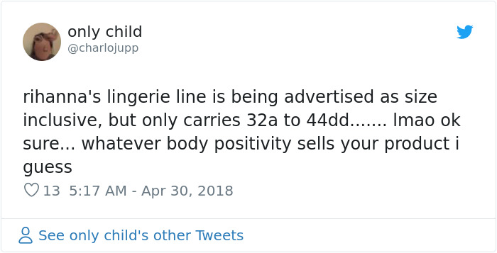 Someone Notices Rihanna's New Lingerie Is Different For Thin And Plus-Size Women, Posts Side-By Side Comparison Someone Notices Rihanna's New Lingerie Is Different For Thin And Plus-Size Women, Posts Side-By Side Comparison