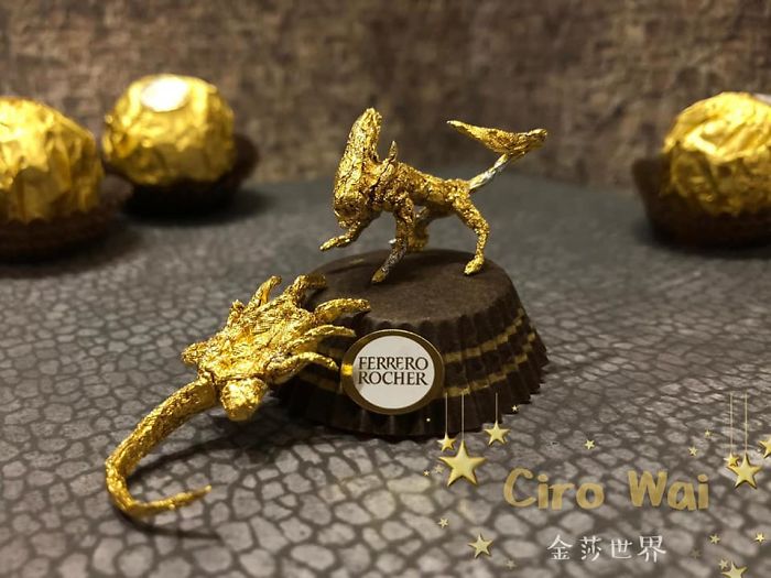 Chinese Makes Incredible Sculptures With Ferrero Rocher's Packaging