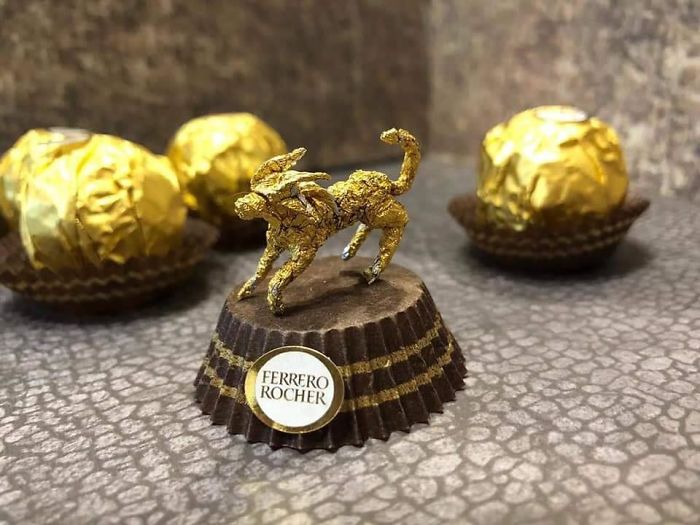 Chinese Makes Incredible Sculptures With Ferrero Rocher's Packaging