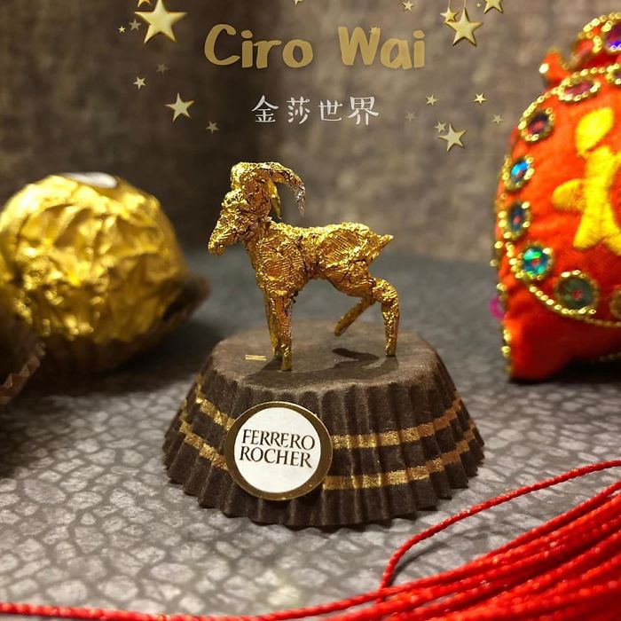 Chinese Makes Incredible Sculptures With Ferrero Rocher's Packaging