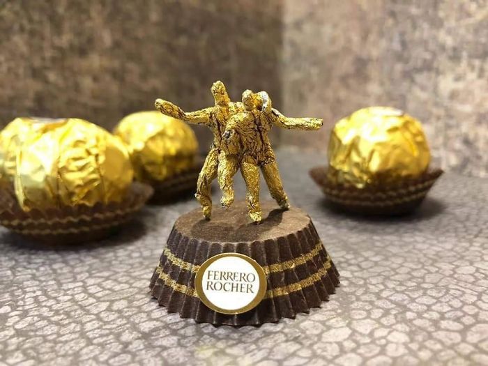 Chinese Makes Incredible Sculptures With Ferrero Rocher's Packaging