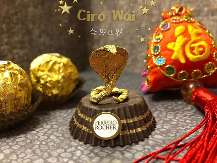 Chinese Makes Incredible Sculptures With Ferrero Rocher's Packaging
