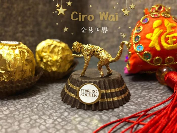 Chinese Makes Incredible Sculptures With Ferrero Rocher's Packaging