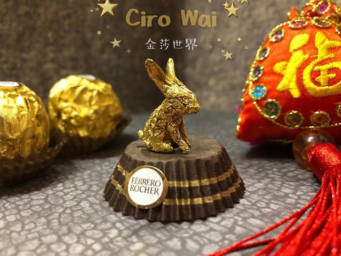 Chinese Makes Incredible Sculptures With Ferrero Rocher's Packaging