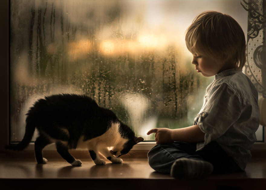 I Photographed The Beautiful Bond Between My Son And Our Cats