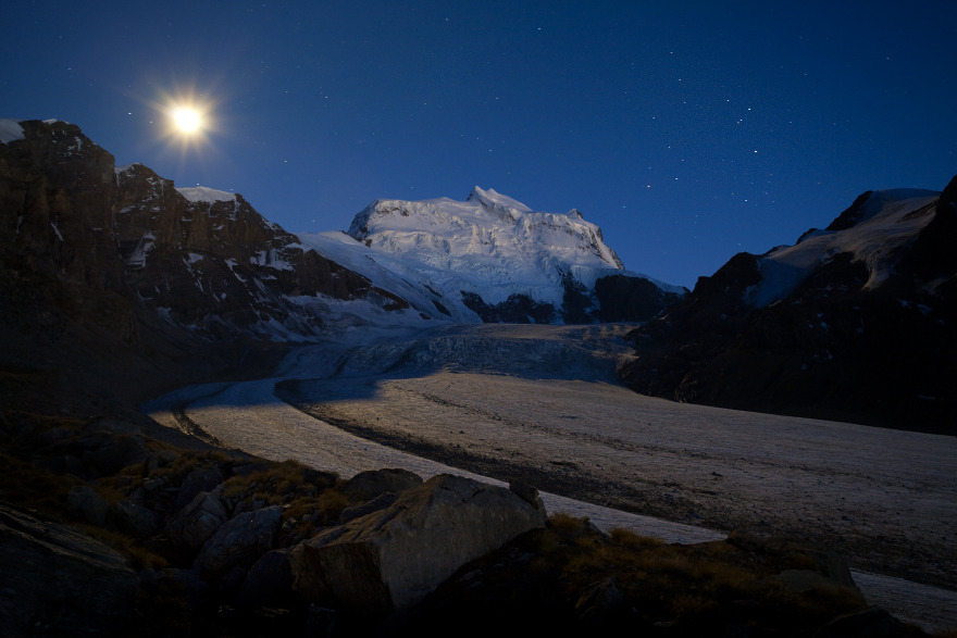 Grand Combin In The Moonlight
