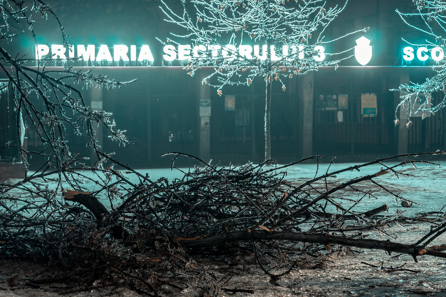 I Woke Up After A Night Of Freezing Rain To Find The Whole City Of Bucharest, Romania, Frozen And Damaged I Woke Up After A Night Of Freezing Rain To Find The Whole City Of Bucharest, Romania, Frozen And Damaged