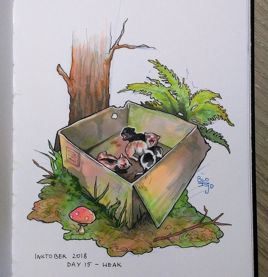 I Dedicated The Whole Inktober To Animal Suffering