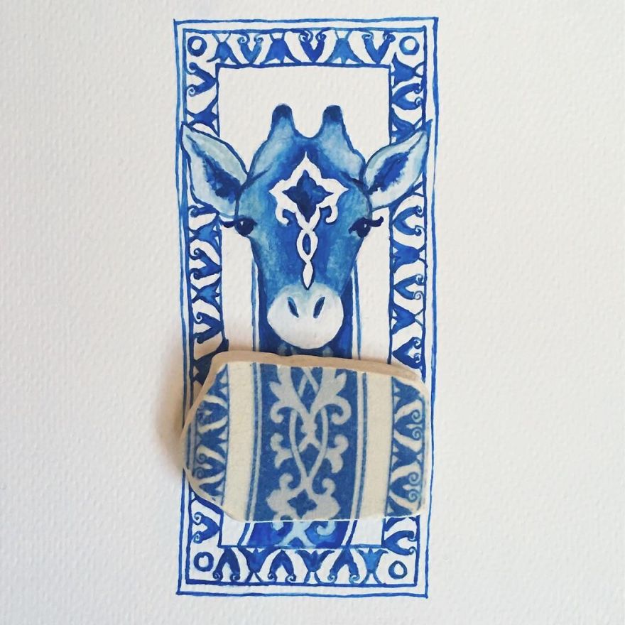 I Find Surf-Tumbled Pottery Shards On The Beach And Make Them Into Unique Pieces Of Artwork I Find Surf-Tumbled Pottery Shards On The Beach And Make Them Into Unique Pieces Of Artwork