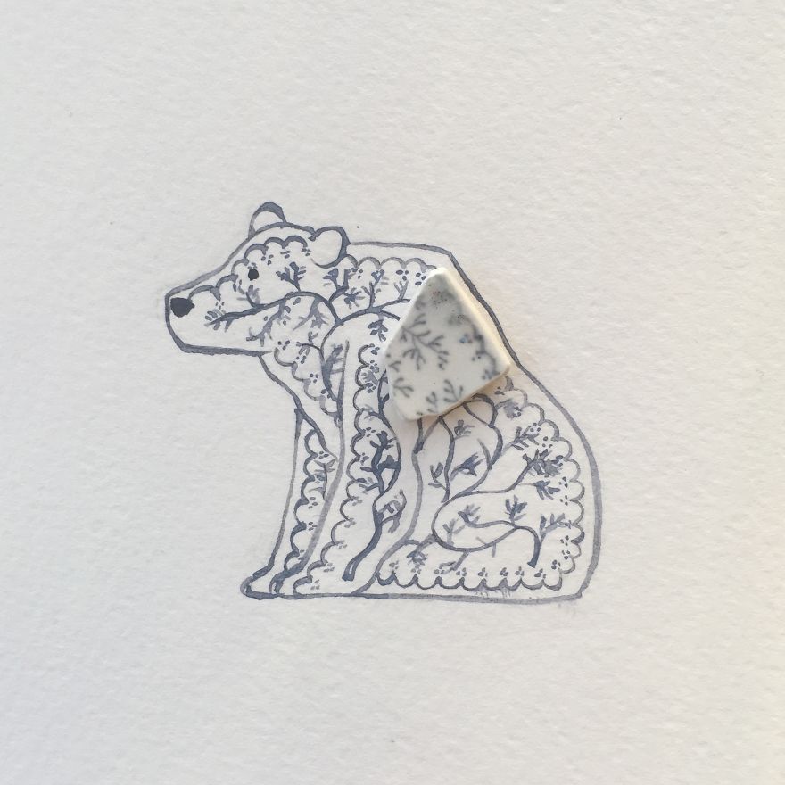 I Find Surf-Tumbled Pottery Shards On The Beach And Make Them Into Unique Pieces Of Artwork I Find Surf-Tumbled Pottery Shards On The Beach And Make Them Into Unique Pieces Of Artwork