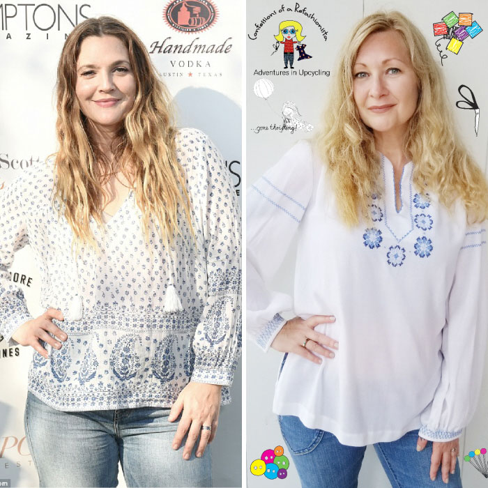 Drew Barrymore. Total Outfit Cost: $0