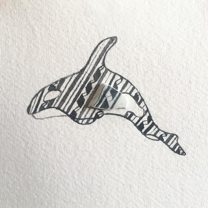 I Find Surf-Tumbled Pottery Shards On The Beach And Make Them Into Unique Pieces Of Artwork I Find Surf-Tumbled Pottery Shards On The Beach And Make Them Into Unique Pieces Of Artwork