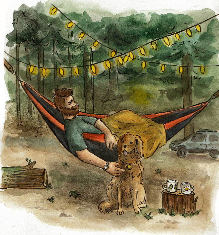 I've Been Illustrating Cute Daily Moments In Watercolour And Ink