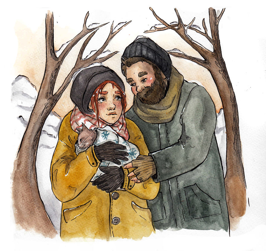 I've Been Illustrating Cute Daily Moments In Watercolour And Ink