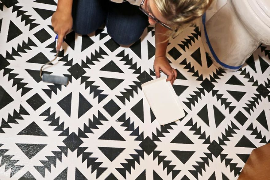 Everything You Need To Stencil Your Tile Floors For Less Everything You Need To Stencil Your Tile Floors For Less