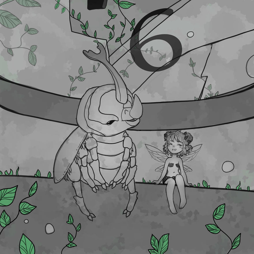 I'm Making An Illustrated Short Story About A Fairy Restoring The Earth's Flora After Nuclear War