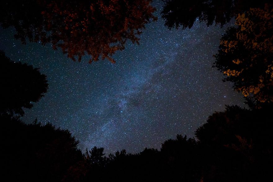 Starry Sky Over The Sudeten Mountains In Poland