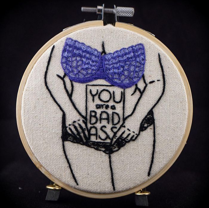 My Sister Spreads Body Positivity By Embroidering Nude Photos