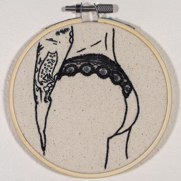 My Sister Spreads Body Positivity By Embroidering Nude Photos