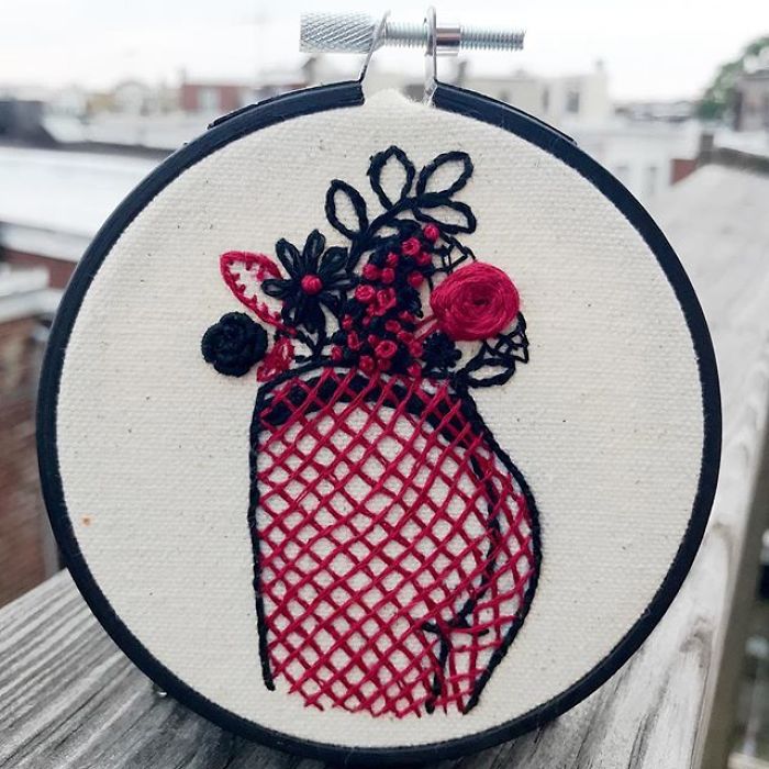 My Sister Spreads Body Positivity By Embroidering Nude Photos