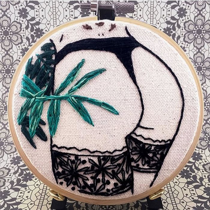 My Sister Spreads Body Positivity By Embroidering Nude Photos