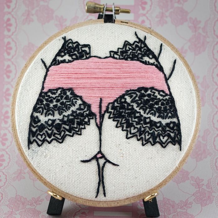 My Sister Spreads Body Positivity By Embroidering Nude Photos