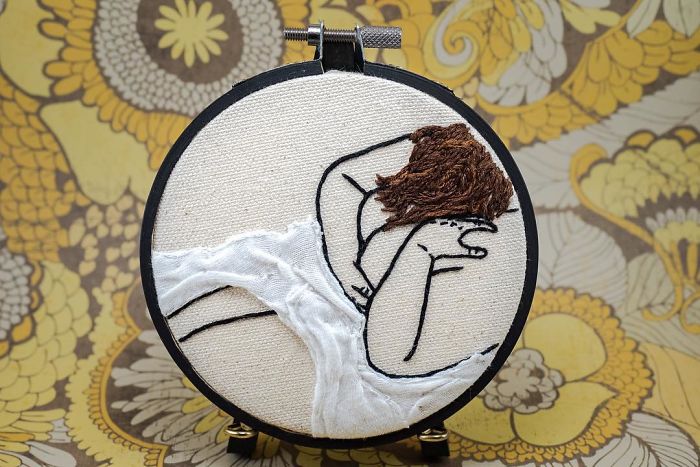 My Sister Spreads Body Positivity By Embroidering Nude Photos