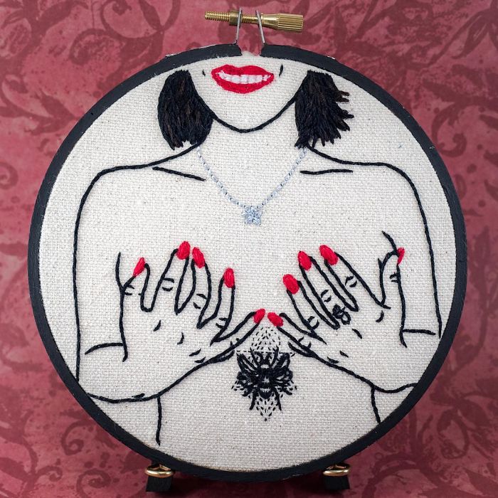My Sister Spreads Body Positivity By Embroidering Nude Photos