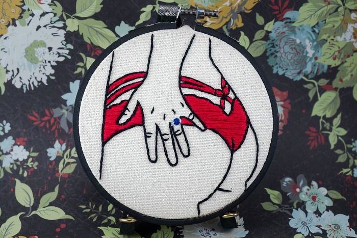 My Sister Spreads Body Positivity By Embroidering Nude Photos